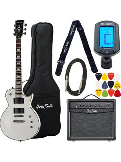 Harley Benton SC-Custom III Bundle Ηλεκτρική Κιθάρα 4/4 Single Cut με Μαγνήτες HH & Ταστιέρα Rosewood White