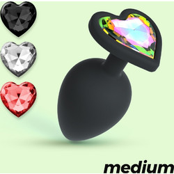Crushious Cuore Πρωκτική Σφήνα Diamond Plug 8cm Μαύρη