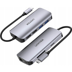 Unitek D1122A01 USB-C Docking Station με HDMI PD Ethernet και Σύνδεση 2 Οθονών