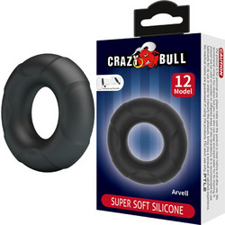 Crazy Bull Arvell Silicone Ring Ελαστικό Δαχτυλίδι Πέους Σιλικόνης Μαύρο