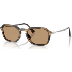 Persol PO3381S 123653 Ανδρικά Γυαλιά Ηλίου Τετράγωνα Ασημί Ταρταρούγα με Καφέ Φακό