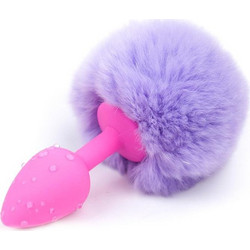 LateToBed Afterdark Pompon Small Πρωκτική Σφήνα 7cm Μωβ Ροζ