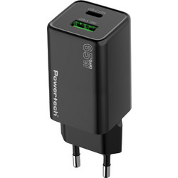 Powertech PT-1501 Φορτιστής χωρίς Καλώδιο με Θύρα USB-A & Θύρα USB-C 65W Quick Charge 4.0 & Power Delivery