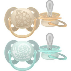 Philips Avent Ultra Soft Ανατομικές Ορθοδοντικές Πιπίλες Σιλικόνης 0-6m Light Yellow Light Green 2τμχ SCF091/41