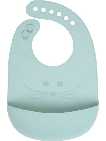 Laessig Little Chums Mouse Αδιάβροχη Σαλιάρα Σιλικόνης με Κουμπί & Τσέπη 6m+ Γαλάζια