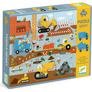 Παιδικό Puzzle Djeco Γίγας Κατασκευαστικά Οχήματα 12+5 Κομμάτια