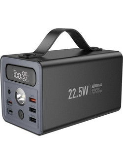 Hoco Distant J138 Power Bank 60000mAh 22.5W με 3 Θύρες USB-A & Θύρα USB-C Quick Charge 3.0 Black