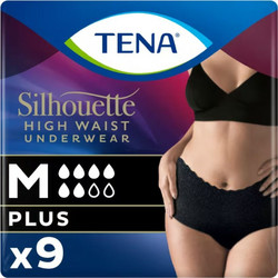 Tena Silhouette Plus Black Medium Πάνες Βρακάκι Ακράτειας 6 Σταγόνες 9τμχ