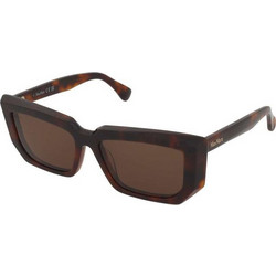 Max Mara MM0126 52E Γυναικεία Γυαλιά Ηλίου Τετράγωνα Κοκάλινα Καφέ με Καφέ Φακό