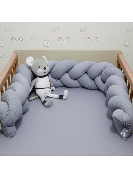 Baby Oliver Des 451 Πάντα Κούνιας Πλεξούδα Γαλάζιο 20x200cm