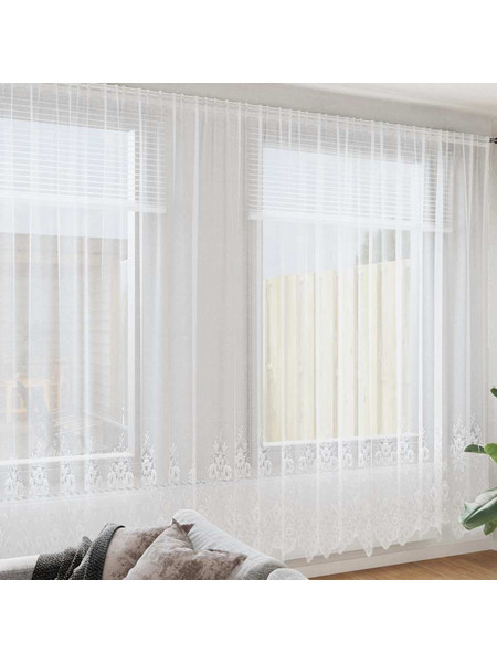 vidaXL Κουρτίνα Παραθύρου με Τρέσα & Δαντέλα 1200x280 4107980 Λευκή