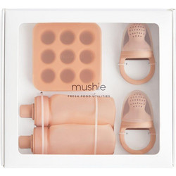 Mushie Σετ Δώρου Σκεύη Φαγητού Σιλικόνης Blush 5τμχ