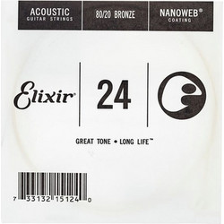 Elixir Strings Nanoweb Χορδή Ακουστικής Κιθάρας 80/20 Bronze 24"