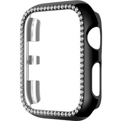 Sonique Luxury Diamond Πλαστική Θήκη Tempered Glass για Apple Watch 1 / 2 / 3 42mm Μαύρη