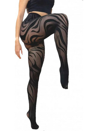 Ider Καλσόν 50 Den Animal Print Μαύρο 7002504