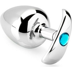 Zenn Smooth Metal Πρωκτική Σφήνα Diamond Plug 9.5cm Ασημί Μπλε