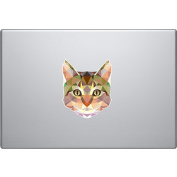 Γεωμετρικό Σχέδιο Γάτα Αυτοκόλλητο για Laptop 12.5x15cm