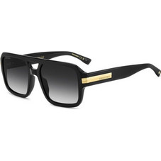 Dsquared2 D20197/S 807/9O Ανδρικά Γυαλιά Ηλίου Aviator Κοκάλινα Μαύρα με Μαύρο Φακό