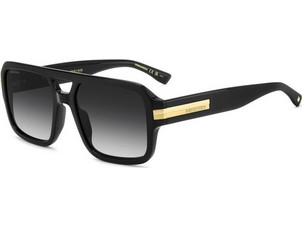 Dsquared2 D20197/S 807/9O Ανδρικά Γυαλιά Ηλίου Aviator Κοκάλινα Μαύρα με Μαύρο Φακό