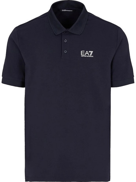 EA7 Ανδρική Μπλούζα Polo Μακρυμάνικη Navy Μπλε 8NPF17PJVUZ1562