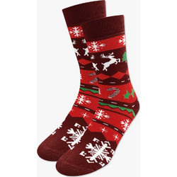 NODO Christmas Classic Χριστουγεννιάτικες Ανδρικές Κάλτσες Ψηλές Καφέ S16507