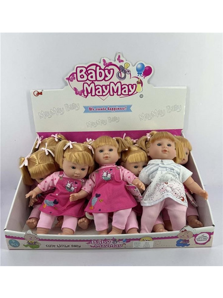 Blue Toys Κούκλα Μωρό MayMay Κοριτσάκι με Κοτσιδάκια & Φόρεμα