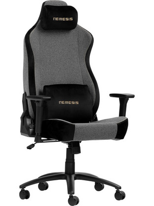 Work Gaming Nemesis Ergus Καρέκλα Gaming Υφασμάτινη με Ρυθμιζόμενα Μπράτσα Μαύρη Γκρι KW-G6455-1-GREYFAB