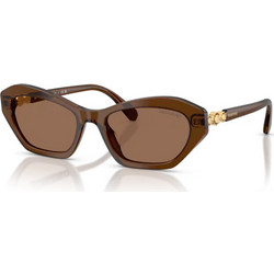 Swarovski SK6048 108473 Γυναικεία Γυαλιά Ηλίου Cat Eye Κοκάλινα Καφέ με Καφέ Φακό