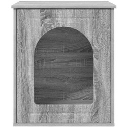 vidaXL Ξύλινo Σπιτάκι Γάτας 53x52x62cm Γκρι 8000713
