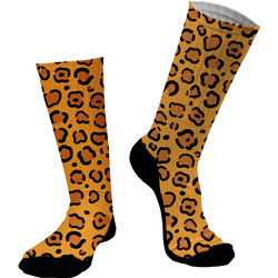 Dimisocks Do You Dare Leopar Ανδρικές Κάλτσες Ψηλές με Σχέδια Πορτοκαλί 70049