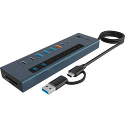 Icy Box IB-HUB1742CR-C2PD USB Hub 3.1 USB-C με 8 Θύρες USB-A / USB-C & Εξωτερική Παροχή Ρεύματος