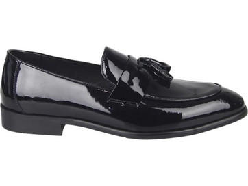 Versace Ανδρικά Μοκασίνια Loafers Δερμάτινα Μαύρα YO-722-B1