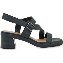 Clarks Γυναικεία Πέδιλα Δερμάτινα Μαύρα με Χοντρό Χαμηλό Τακούνι 2618689-0