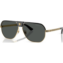 Versace VE2294 100287 Ανδρικά Γυαλιά Ηλίου Aviator Μεταλλικά Χρυσά με Μαύρο Φακό