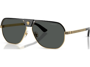 Versace VE2294 100287 Ανδρικά Γυαλιά Ηλίου Aviator Μεταλλικά Χρυσά με Μαύρο Φακό