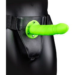 Ouch! Glow In The Dark Twisted Hollow Harness Strap On με Dildo 20cm Πράσινο