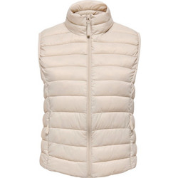 Only Αμάνικο Γυναικείο Μπουφάν Puffer Μακρύ Μπεζ 15351970