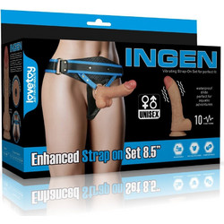 Lovetoy Ingen 10'' Enhanced XS/S/M Harness Strap On με Dildo 26.3cm Flesh