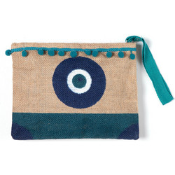 Silk Fashion Jute 2 Large Γυναικείο Νεσεσέρ Παραλίας Αδιάβροχο 25x19cm Καφέ