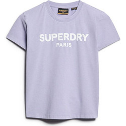 Superdry Sport Luxe Graphic Γυναικείο Αθλητικό T-Shirt Λιλά W1011535A-NBC