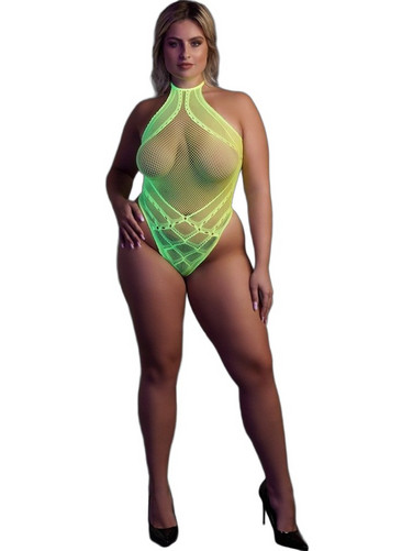 Ouch! Sexy Κορμάκι String Διχτυωτό Lime 8714273494566