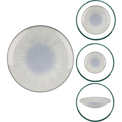 Oriana Ferelli Water Lilly Blue Σετ Πιάτα Φαγητού Πορσελάνης Λευκά Γαλάζια 20τμχ 24336