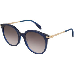 Alexander McQueen AM0135S 005 Γυναικεία Γυαλιά Ηλίου Τετράγωνα Χρυσό Μαύρο με Μαύρο Φακό