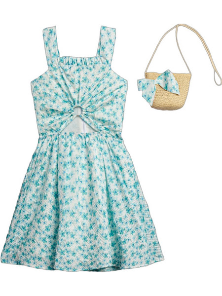 Funky Παιδικό Φόρεμα Floral Γαλάζιο 126-529121-1