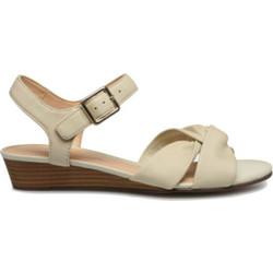 Clarks Καλοκαιρινές Γυναικείες Πλατφόρμες Χαμηλές Δερμάτινες Μπεζ 26150191
