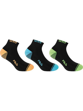 Fila Ανδρικές Κάλτσες Κοντές με Σχέδια Μαύρες 3Pack F9805-229