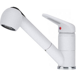 Franke Novara Plus 3153101022 Μπαταρία Κουζίνας Πάγκου Διπλής Παροχής Ανάμεικτη με Ντουζ Λευκή