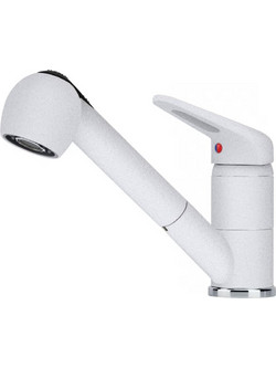 Franke Novara Plus 3153101022 Μπαταρία Κουζίνας Πάγκου Διπλής Παροχής Ανάμεικτη με Ντουζ Λευκή