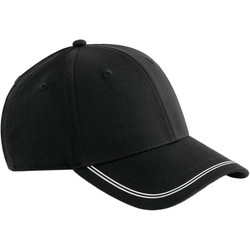 Beechfield Match Day Ανδρικό Καπέλο Jockey Υφασμάτινο Μαύρο B166R