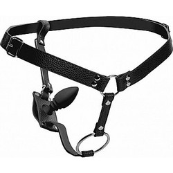 Master Series with Anal Plug Harness Strap On Μαύρο
